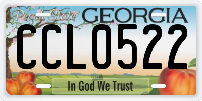 GA license plate CCL0522
