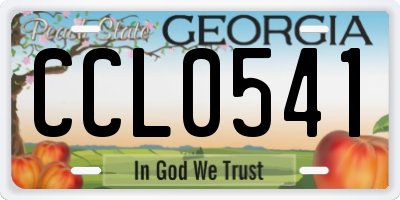 GA license plate CCL0541