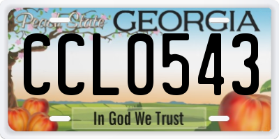 GA license plate CCL0543