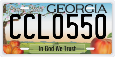 GA license plate CCL0550