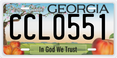 GA license plate CCL0551