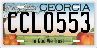 GA license plate CCL0553