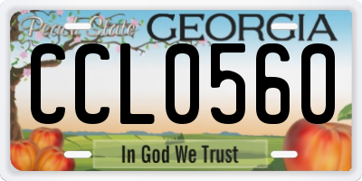 GA license plate CCL0560