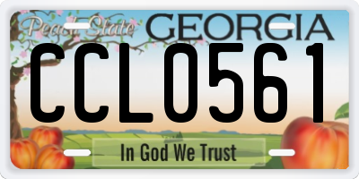 GA license plate CCL0561