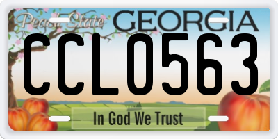GA license plate CCL0563