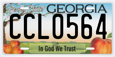 GA license plate CCL0564