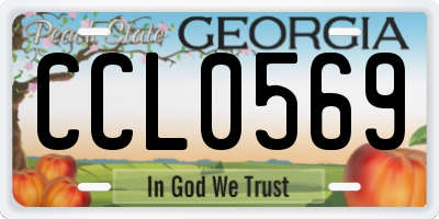 GA license plate CCL0569