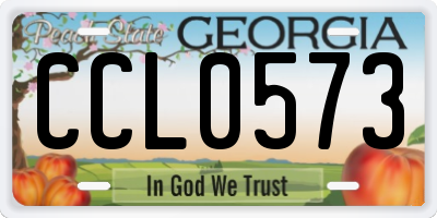 GA license plate CCL0573