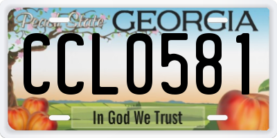 GA license plate CCL0581
