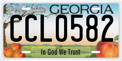 GA license plate CCL0582