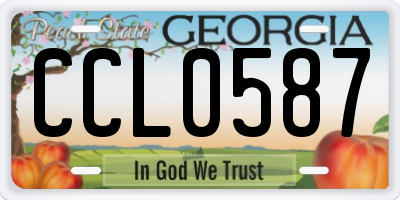 GA license plate CCL0587