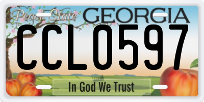 GA license plate CCL0597