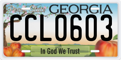 GA license plate CCL0603