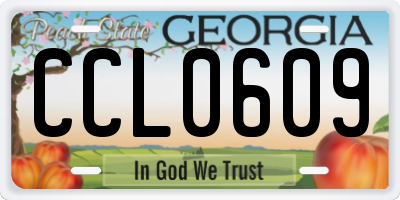 GA license plate CCL0609