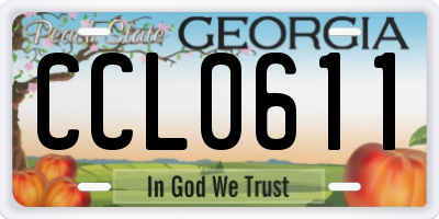 GA license plate CCL0611