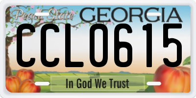 GA license plate CCL0615