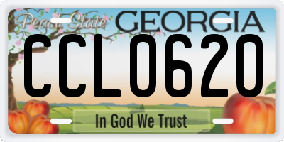 GA license plate CCL0620