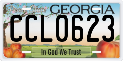 GA license plate CCL0623