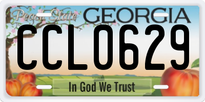GA license plate CCL0629