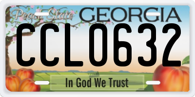 GA license plate CCL0632
