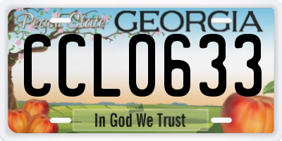 GA license plate CCL0633