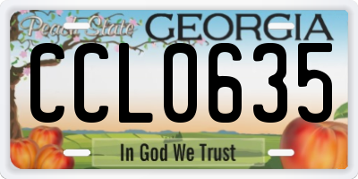 GA license plate CCL0635
