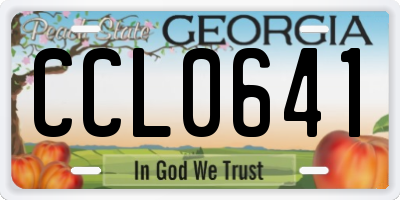 GA license plate CCL0641