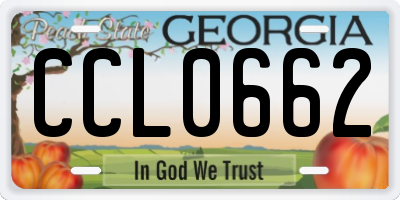 GA license plate CCL0662