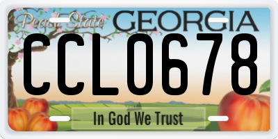 GA license plate CCL0678