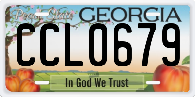 GA license plate CCL0679