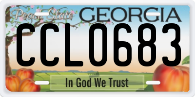 GA license plate CCL0683