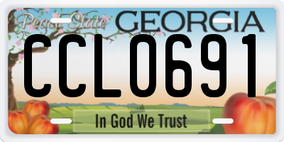 GA license plate CCL0691