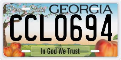 GA license plate CCL0694