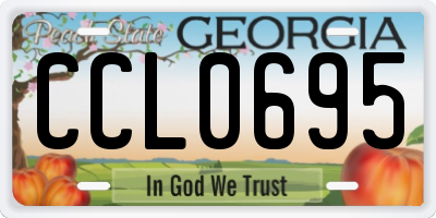GA license plate CCL0695