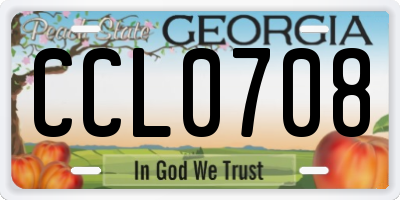 GA license plate CCL0708