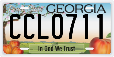 GA license plate CCL0711