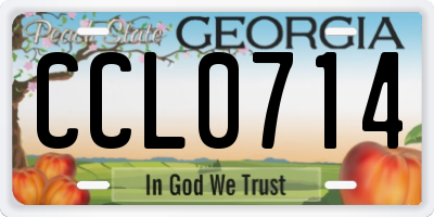 GA license plate CCL0714