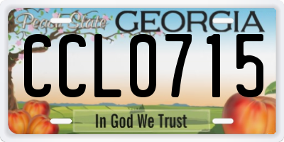 GA license plate CCL0715