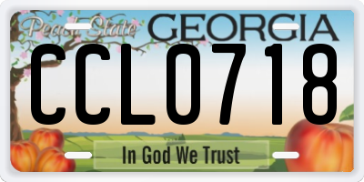 GA license plate CCL0718
