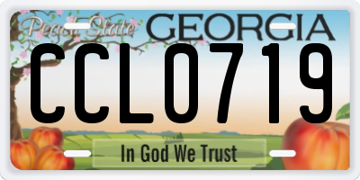 GA license plate CCL0719
