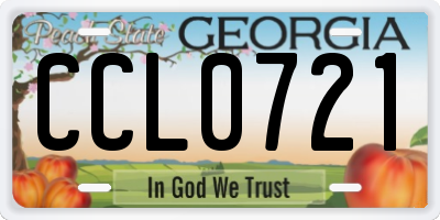 GA license plate CCL0721
