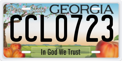 GA license plate CCL0723