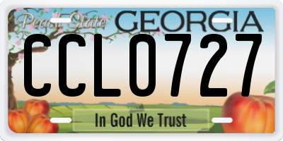 GA license plate CCL0727