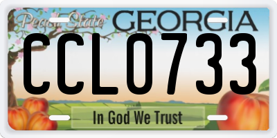 GA license plate CCL0733