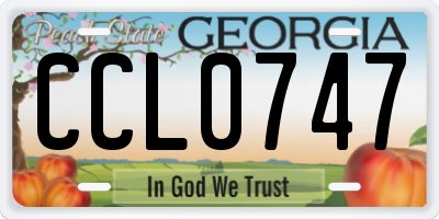 GA license plate CCL0747