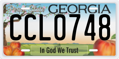 GA license plate CCL0748