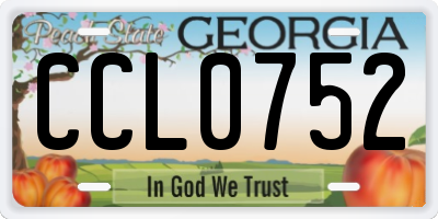 GA license plate CCL0752