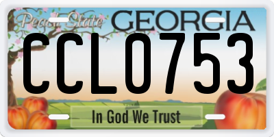 GA license plate CCL0753