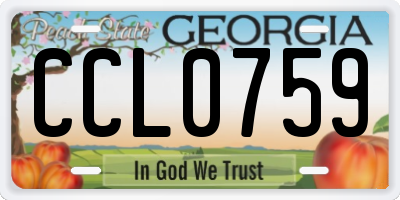 GA license plate CCL0759