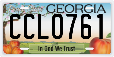 GA license plate CCL0761